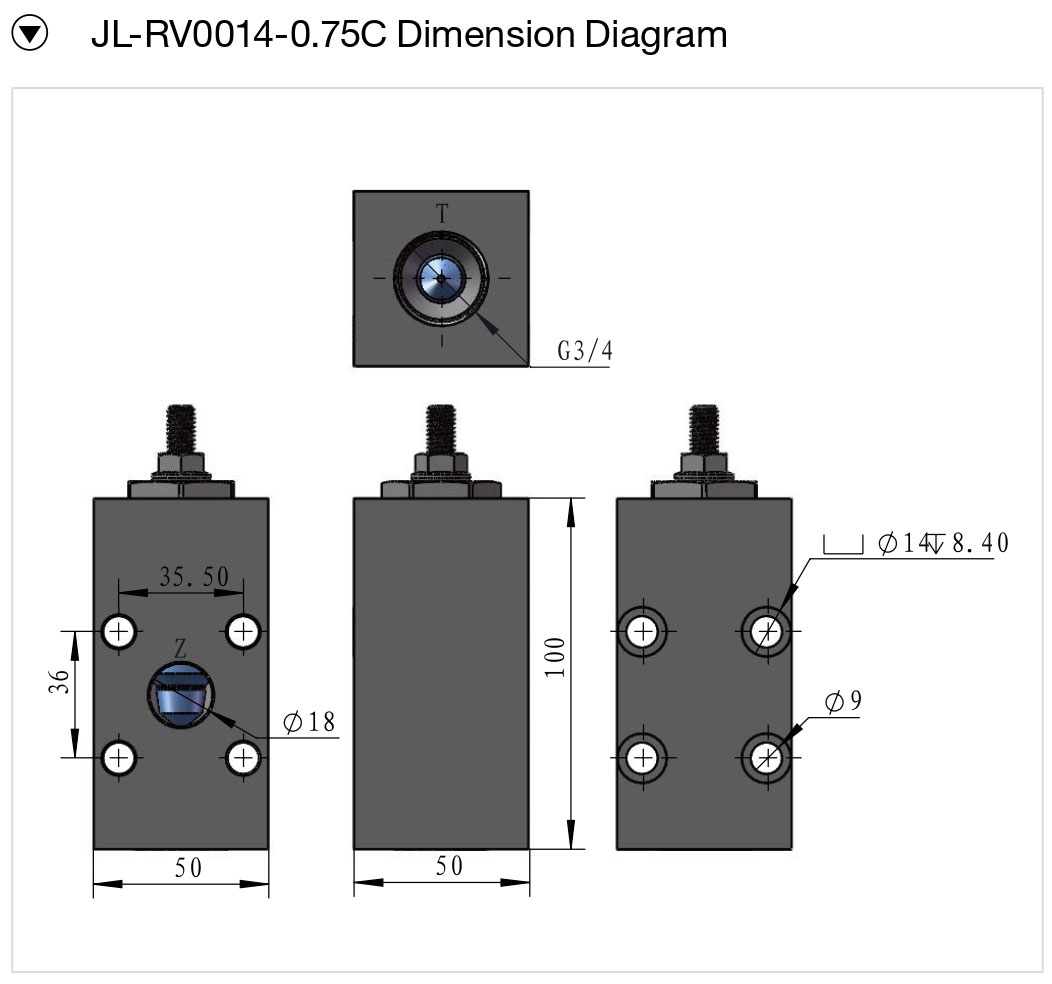 RUPTURE VALVE JLRV0014-0.75C/JLRV008